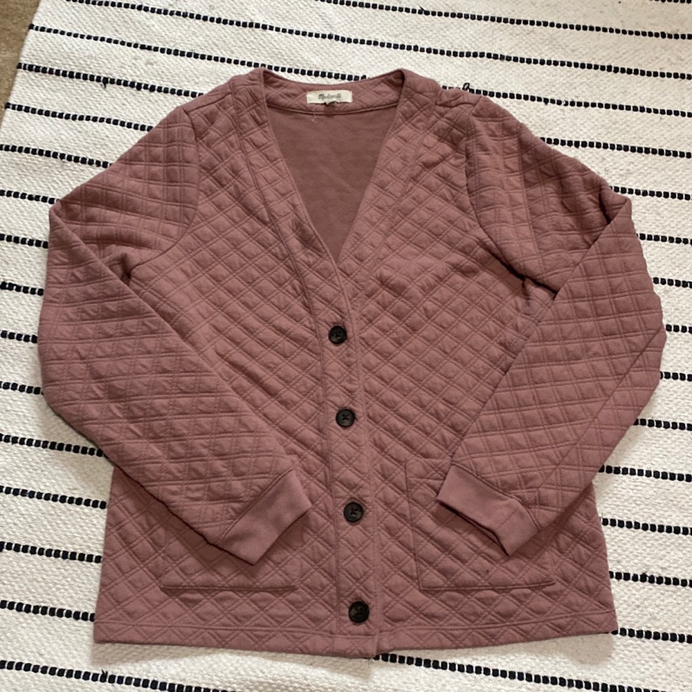 Madewell resourced quilted cardigan sweatshirt
